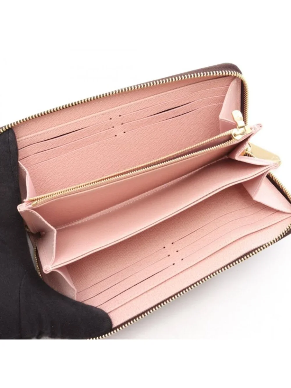 Louis Vuitton Round Wallet Zippy Monogram Rose Ballerine Canvas Leather
